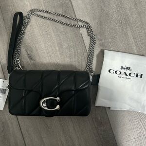 Coach B/S quilted leather tabby wristlet with chain